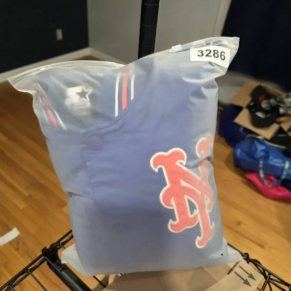 VTG New York Mets Jacket Mens Medium Blue‎ MLB Baseball Satin Varsity Starter